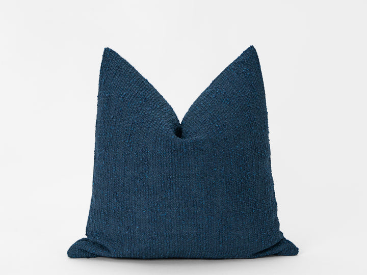 Navy Boho Boucle Pillow Cover