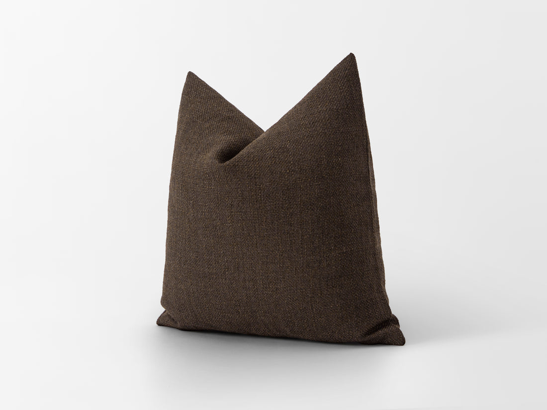 Dark Brown Linen Pillow Cover