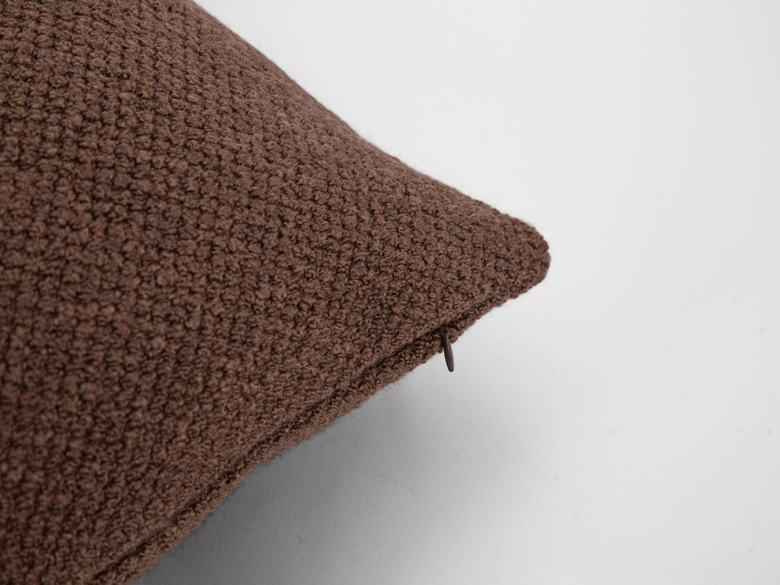 Dark Cognac Textured Pillow Cover