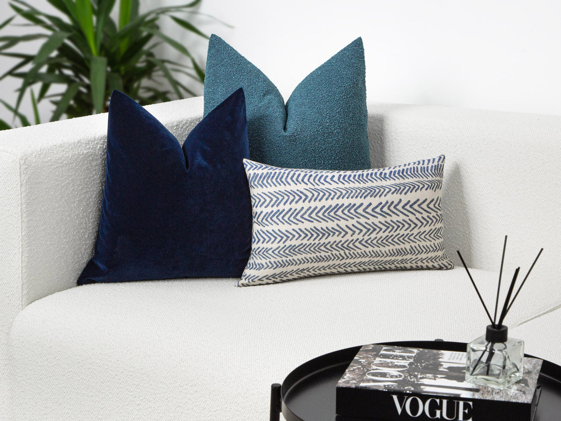 Navy Blue Velvet Pillow Cover