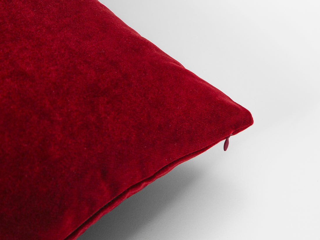 Wine Red Velvet Pillow Cover