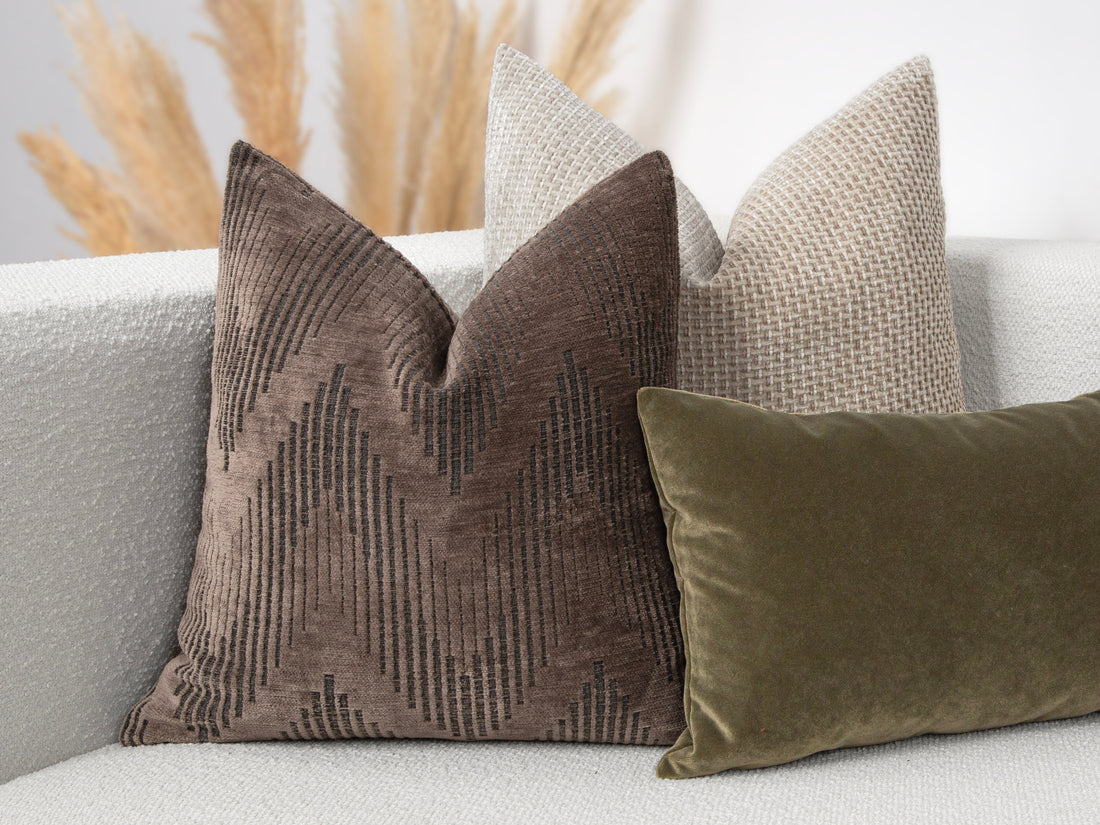 Brown Geometric Textured Pillow Cover