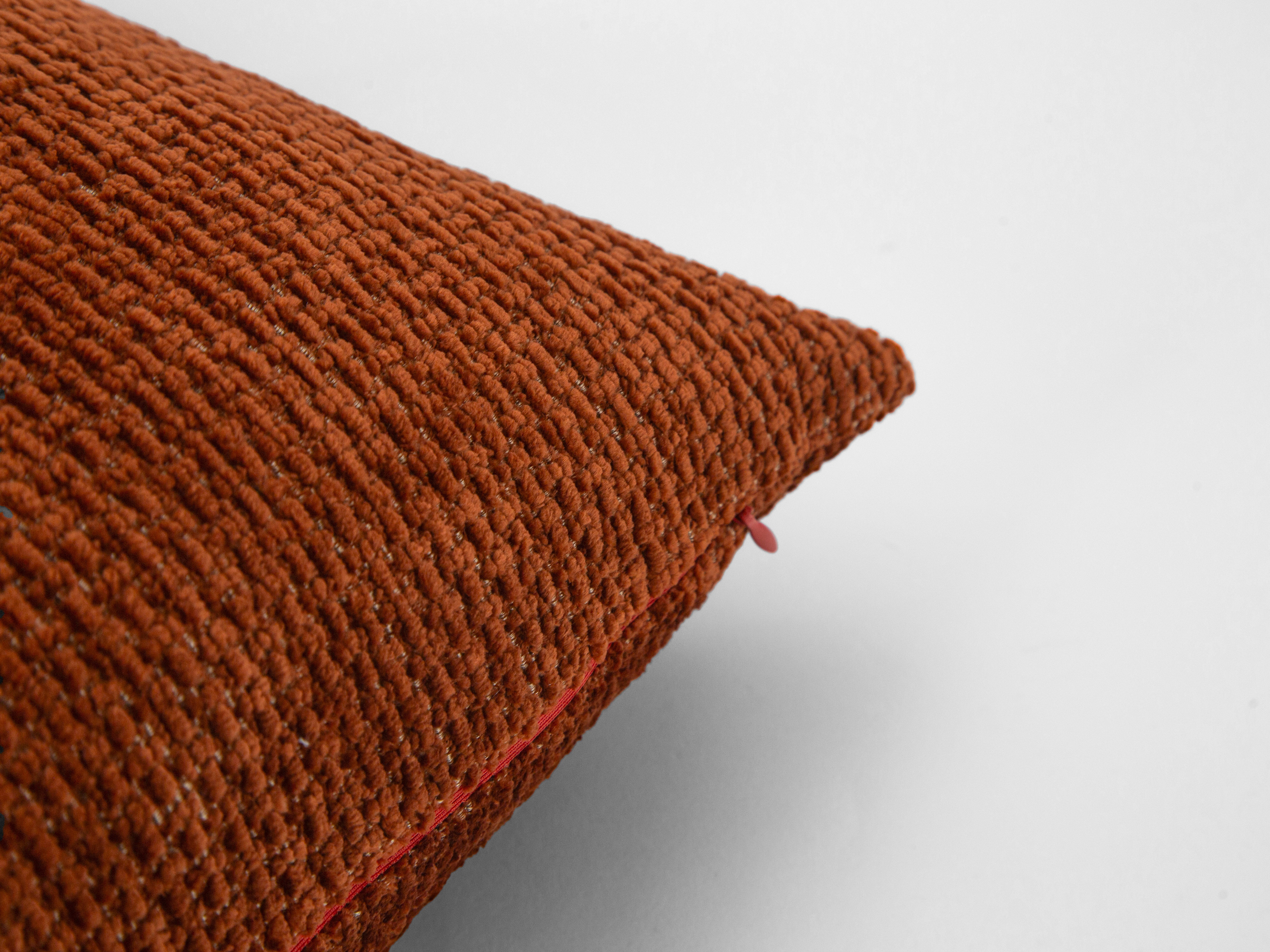 Rust Boho Textured Pillow Cover