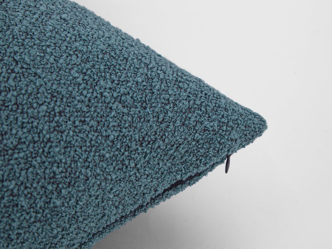 Teal Blue Boucle Pillow Cover