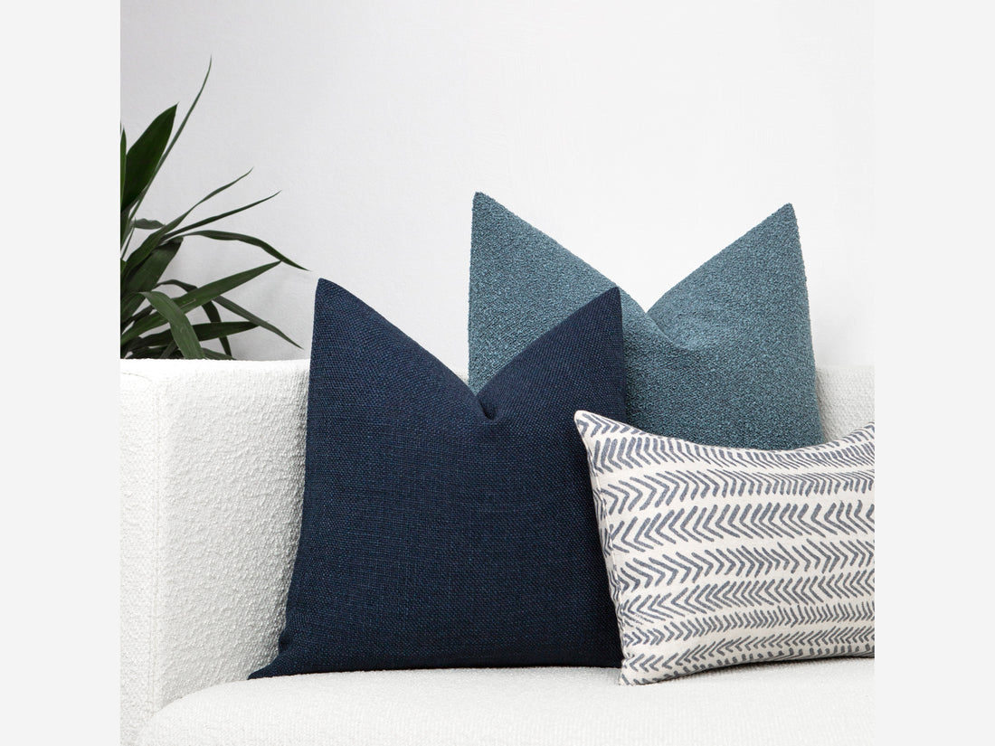 Navy Linen Pillow Cover