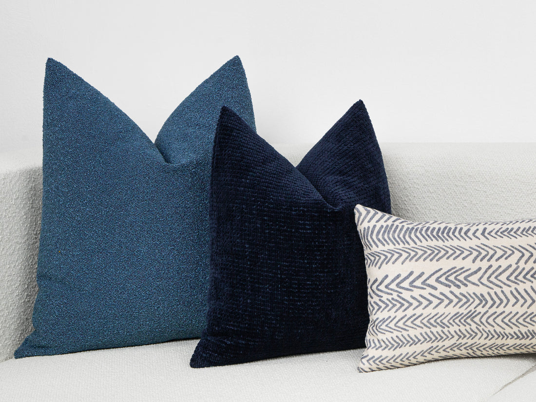 Deep Navy Textured Cozy Pillow Cover