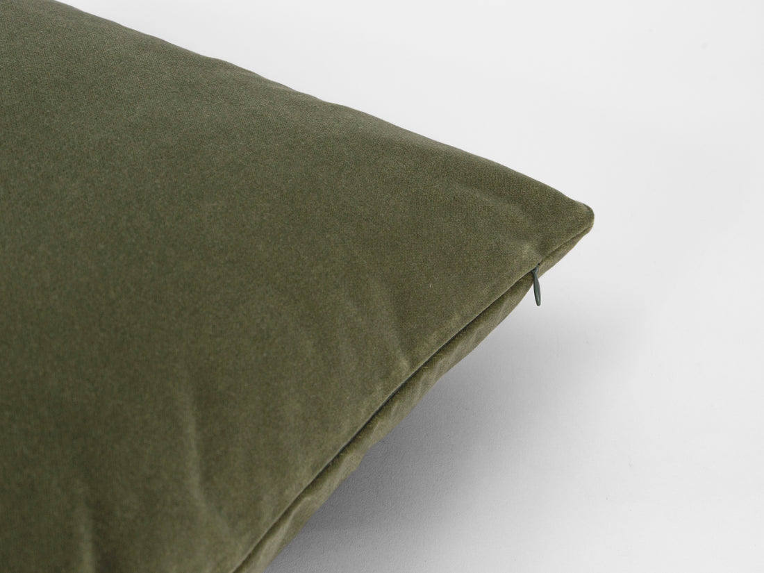 Olive Green Velvet Pillow Cover