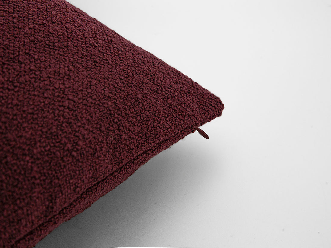 Burgundy Boucle Pillow Cover