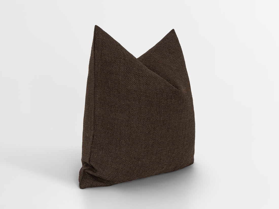 Dark Brown Linen Pillow Cover