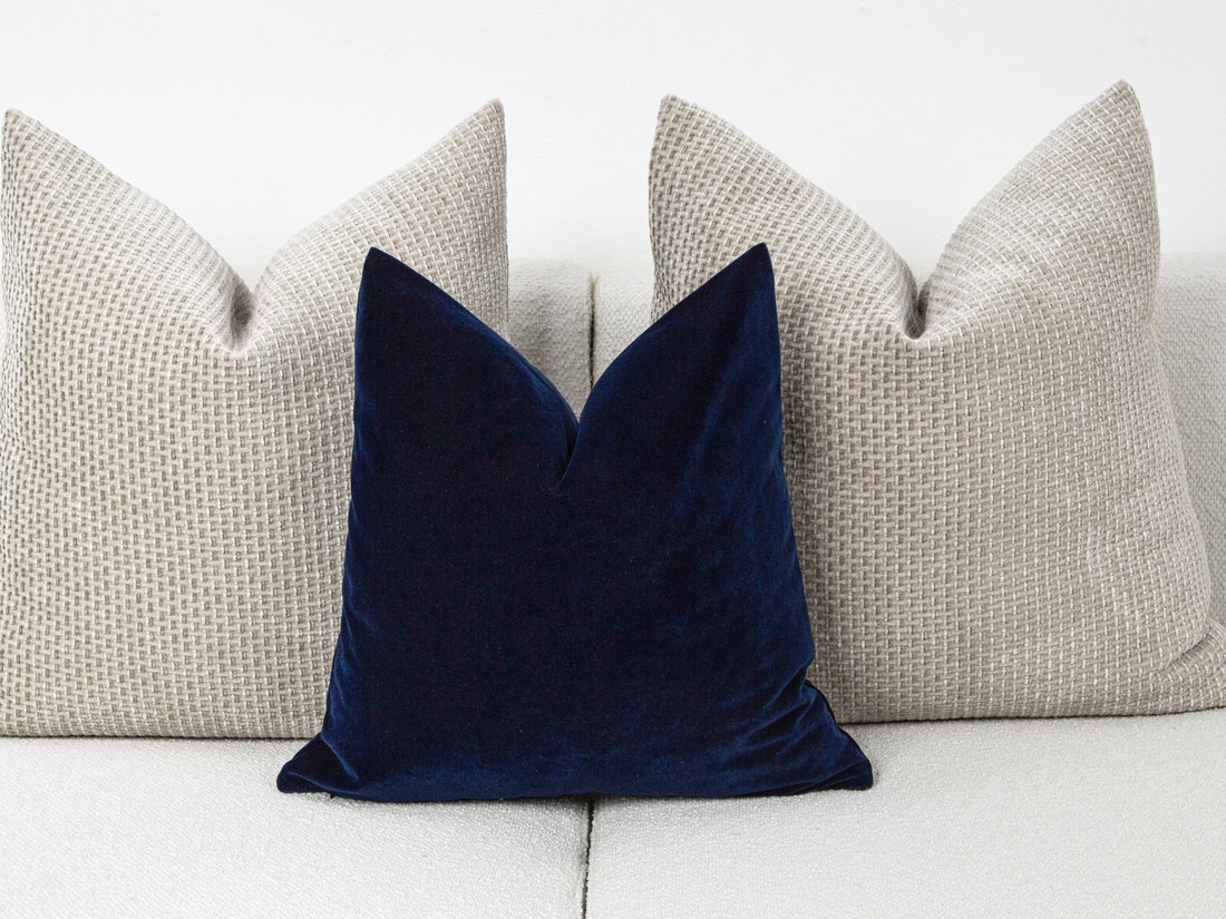 Navy Blue Velvet Pillow Cover