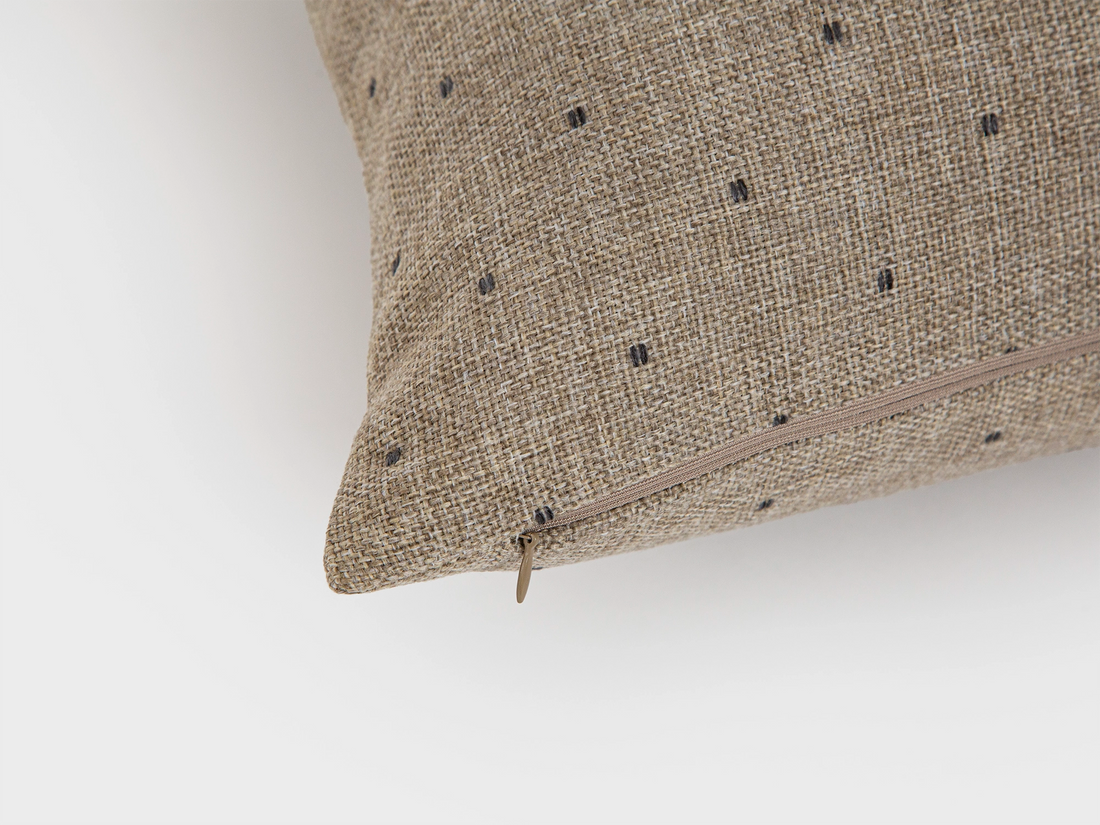 Brown Beige Dotted Pillow Cover