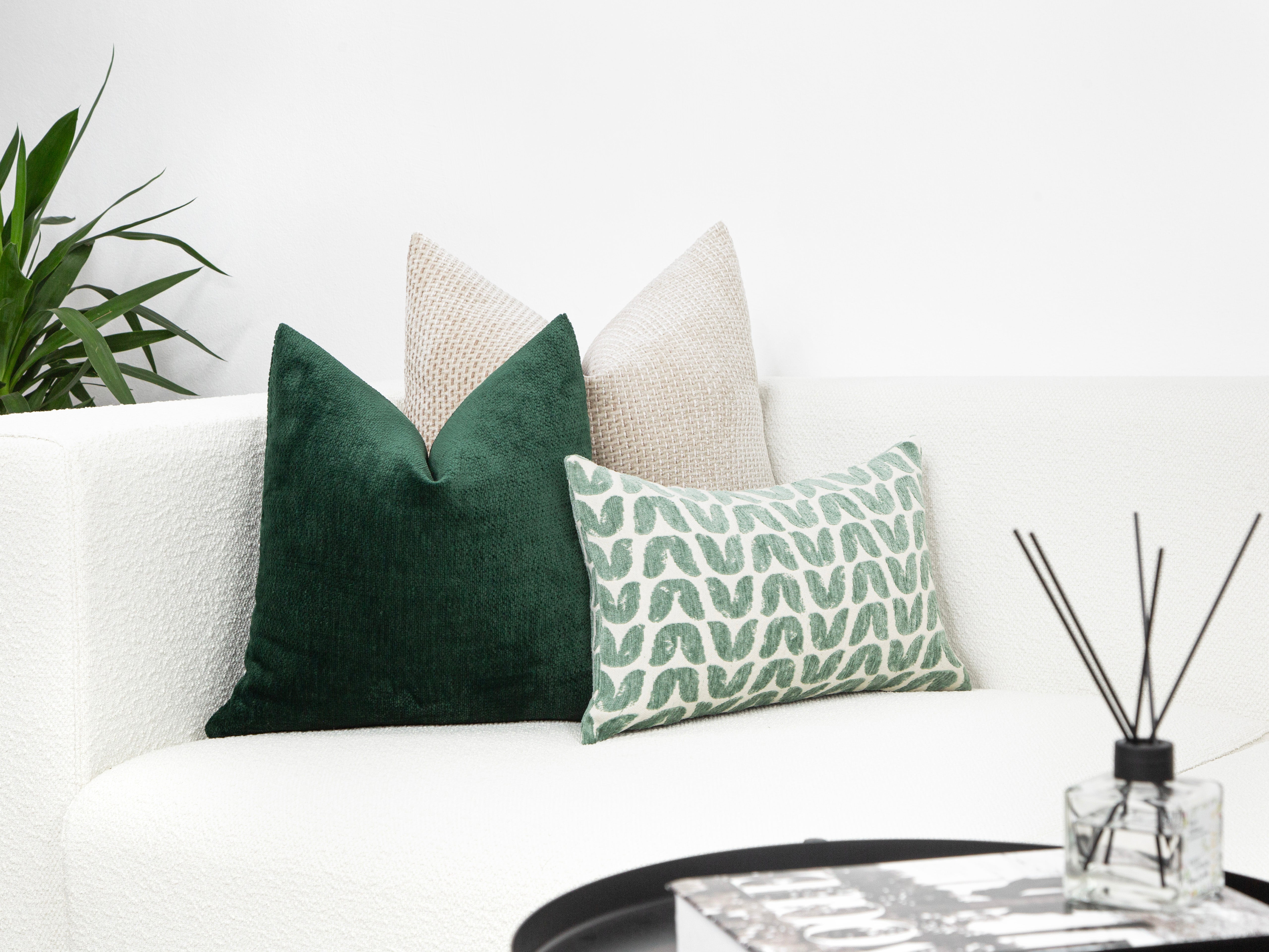 Green Soft Textured Pillow Cover