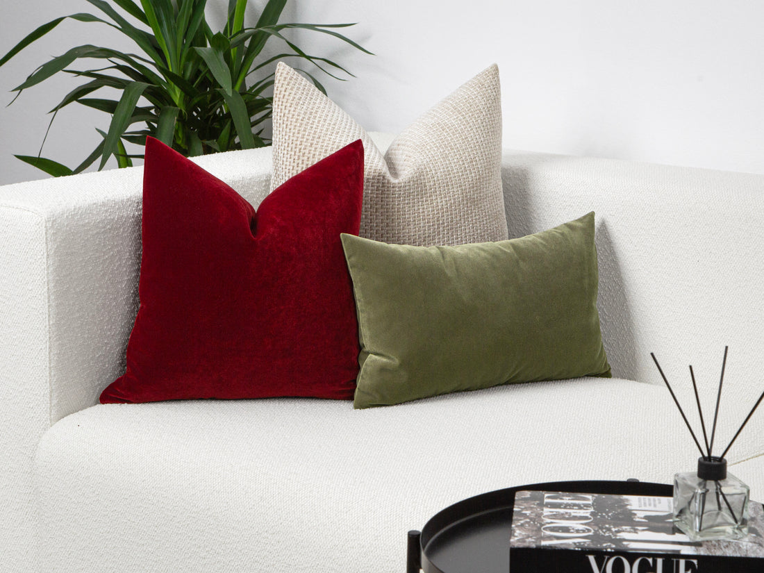 Wine Red Velvet Pillow Cover