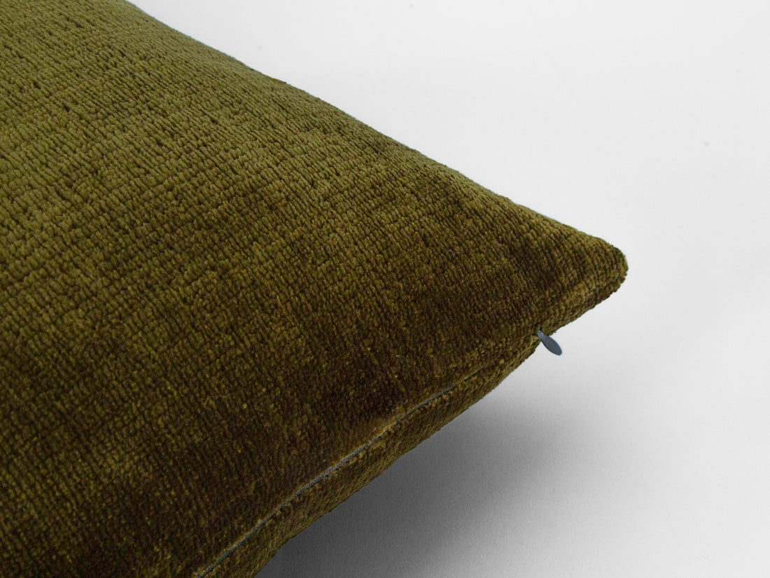 Olive Green Soft Textured Pillow Cover