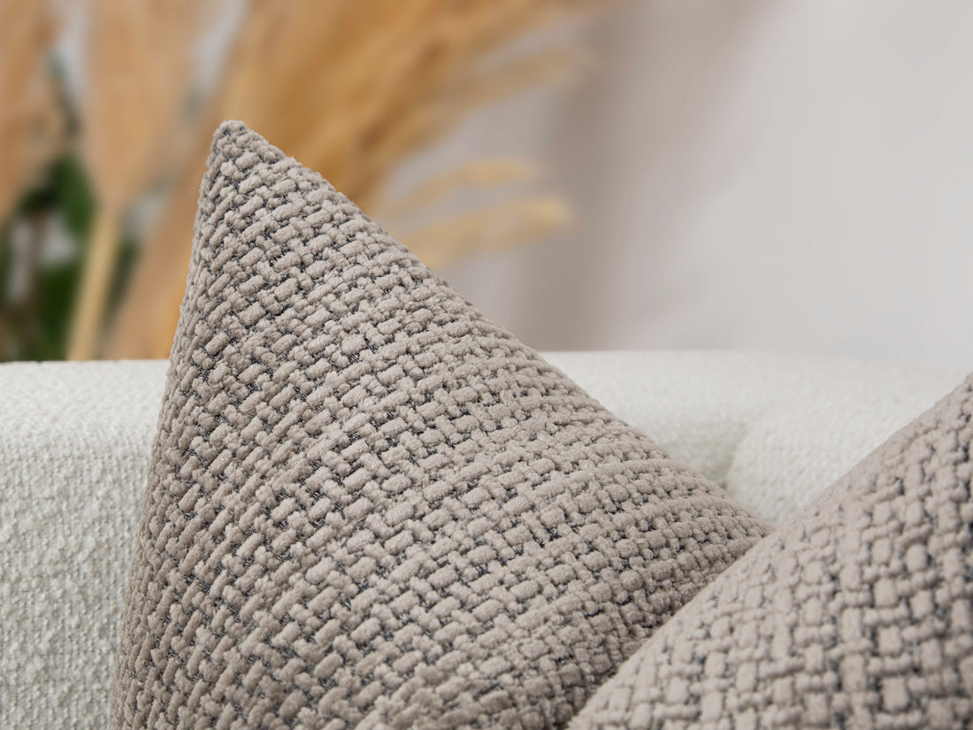 Taupe Gray Textured Pillow Cover