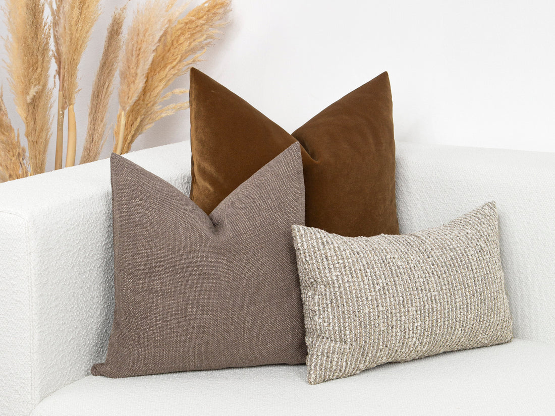 Brown Linen Pillow Cover