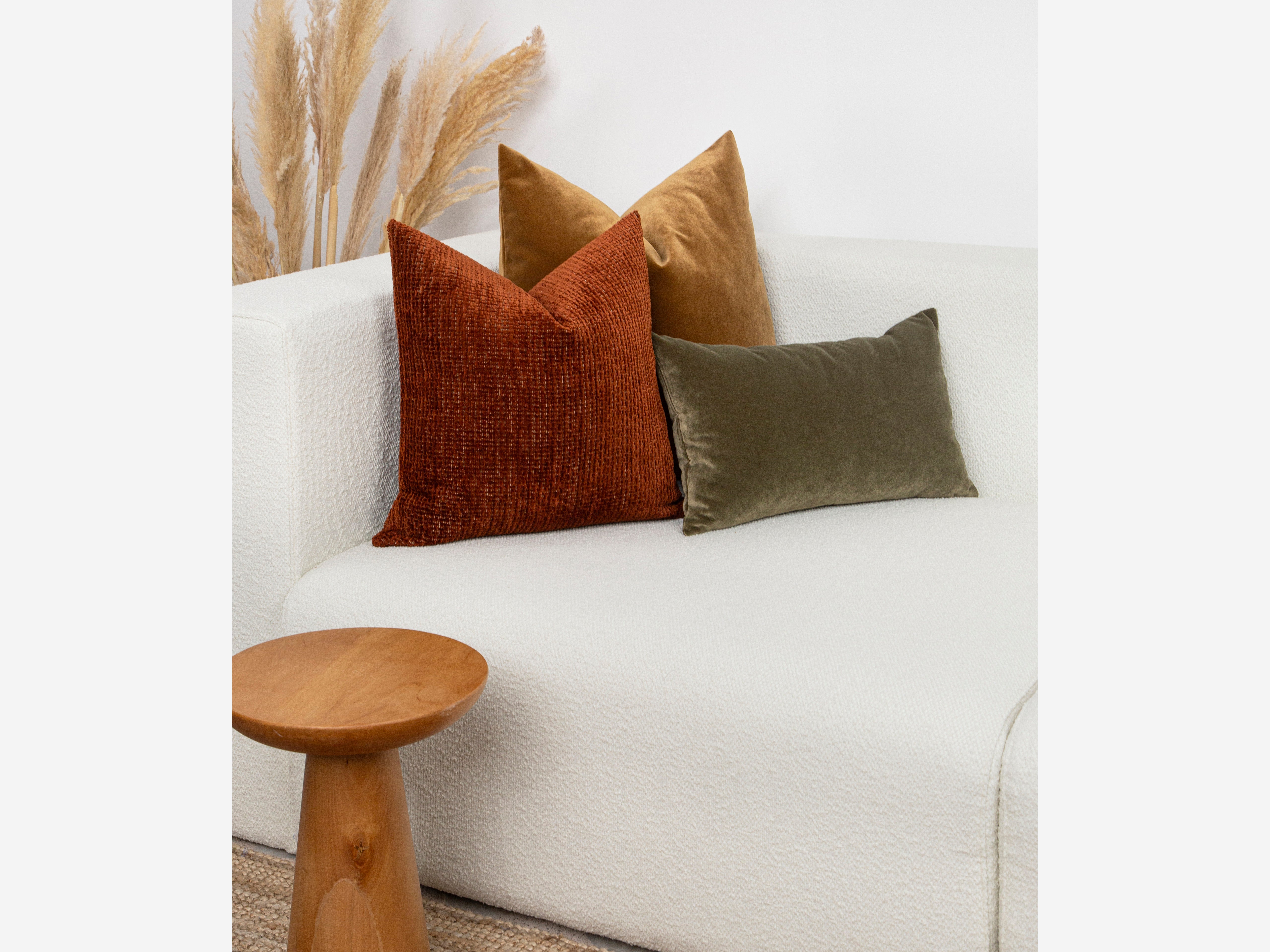 Rust Boho Textured Pillow Cover