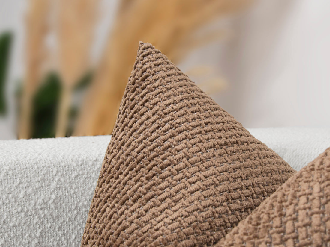 Brown Textured Pillow Cover