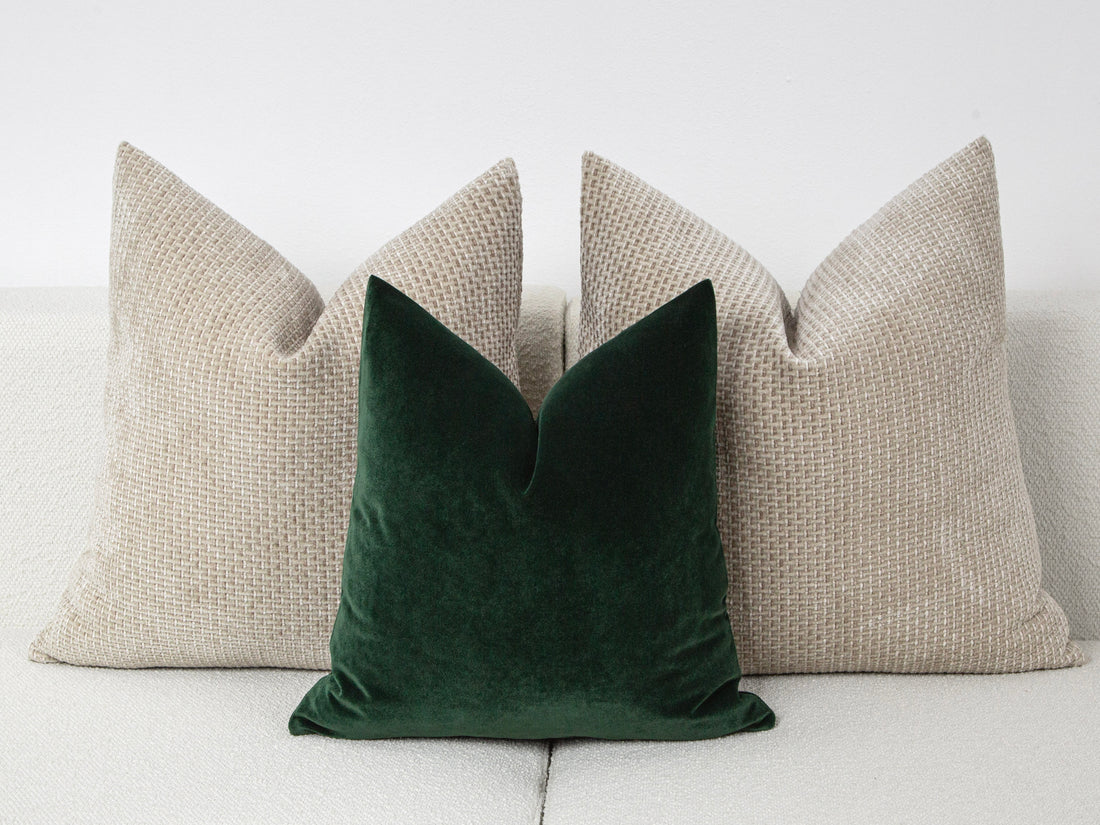 Deep Green Velvet Pillow Cover