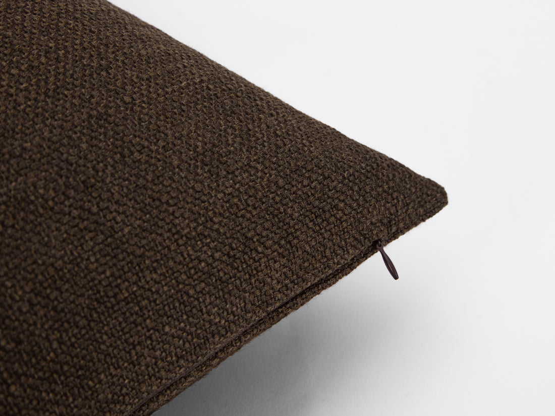 Dark Brown Linen Pillow Cover