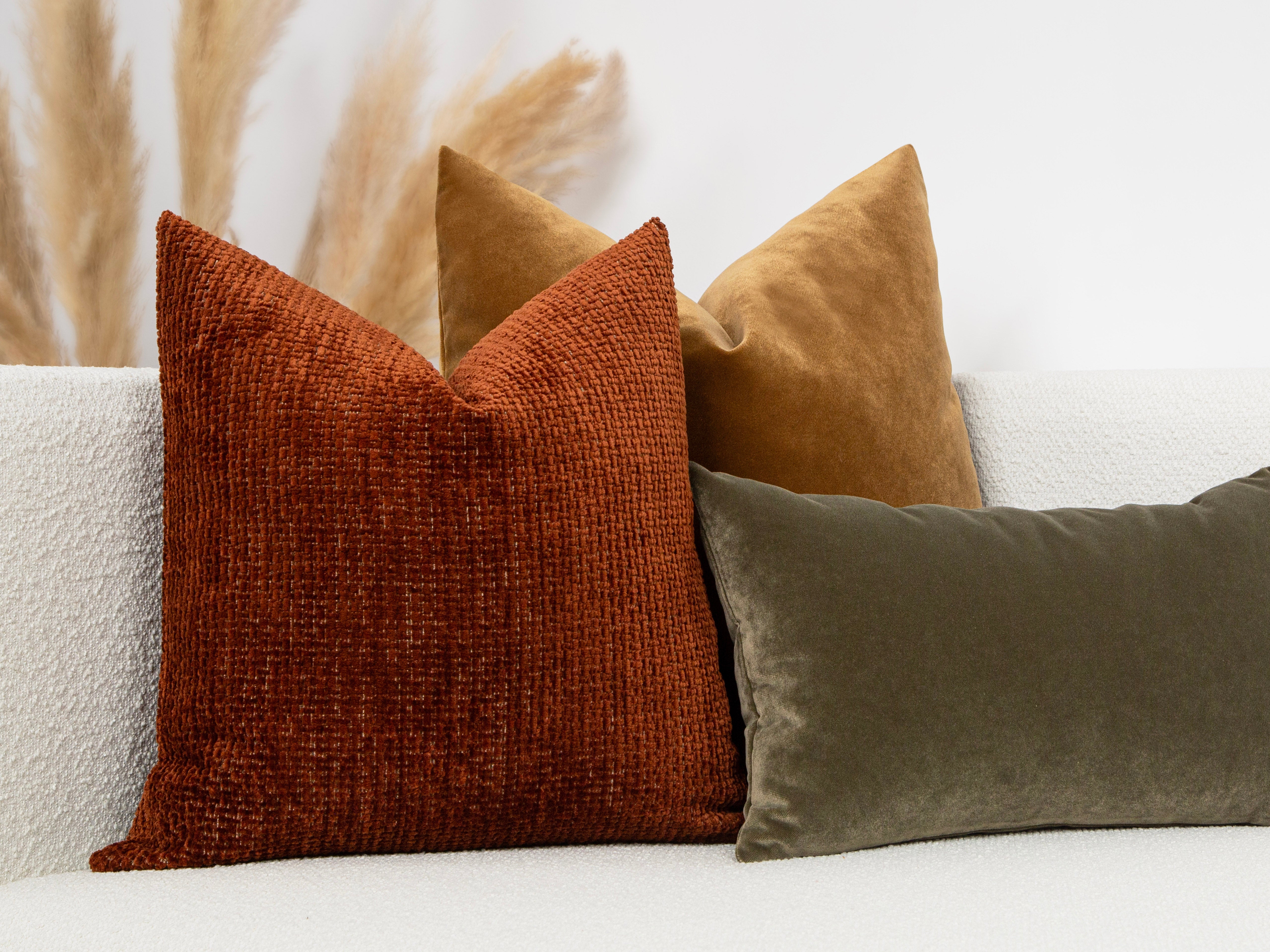 Rust Boho Textured Pillow Cover