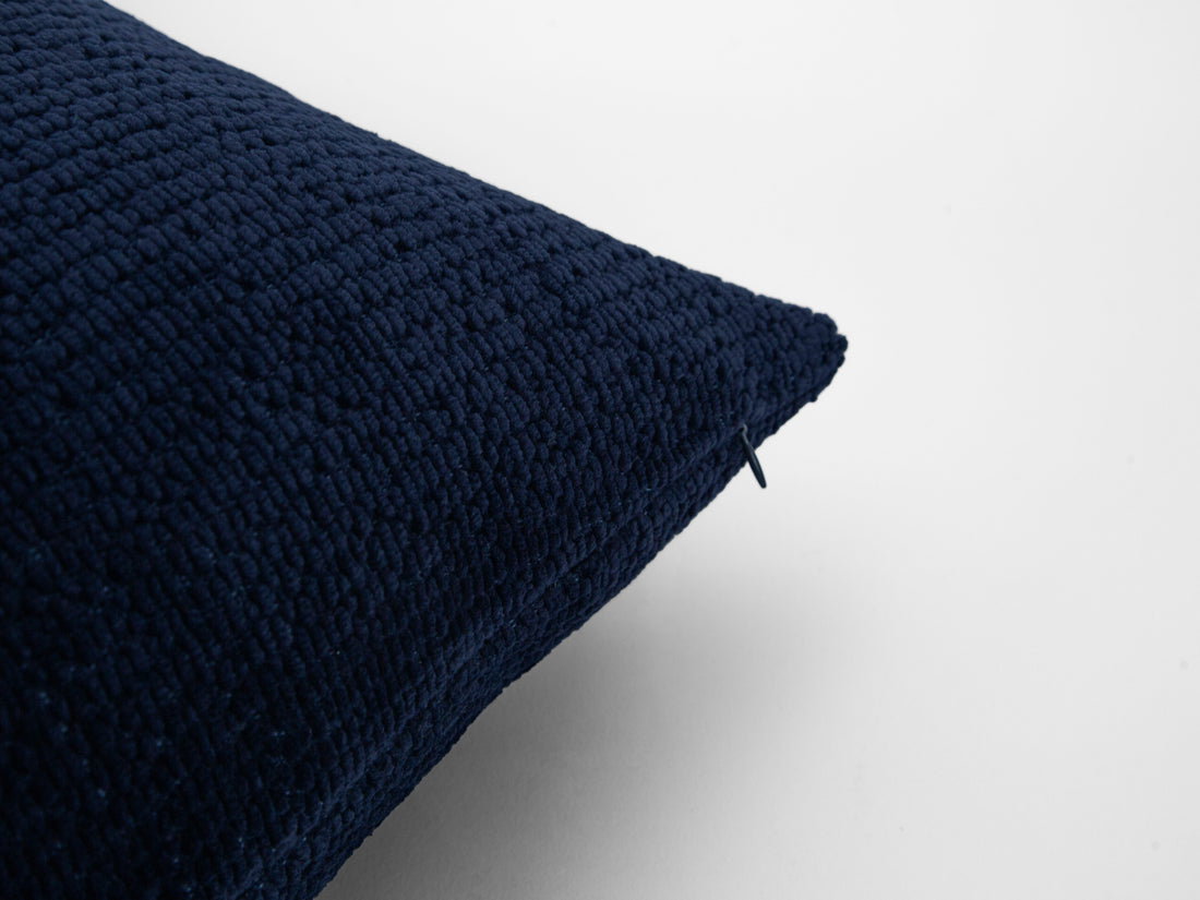 Deep Navy Textured Cozy Pillow Cover