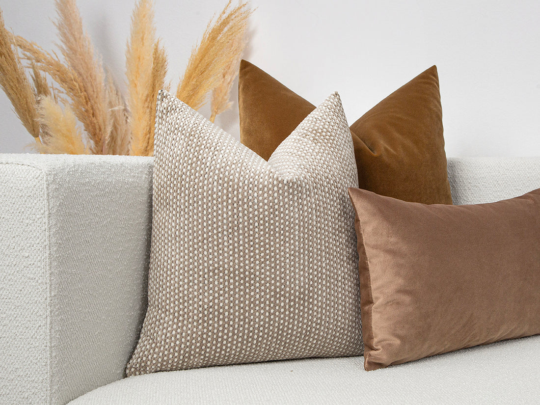 Beige Spotted Pillow Cover