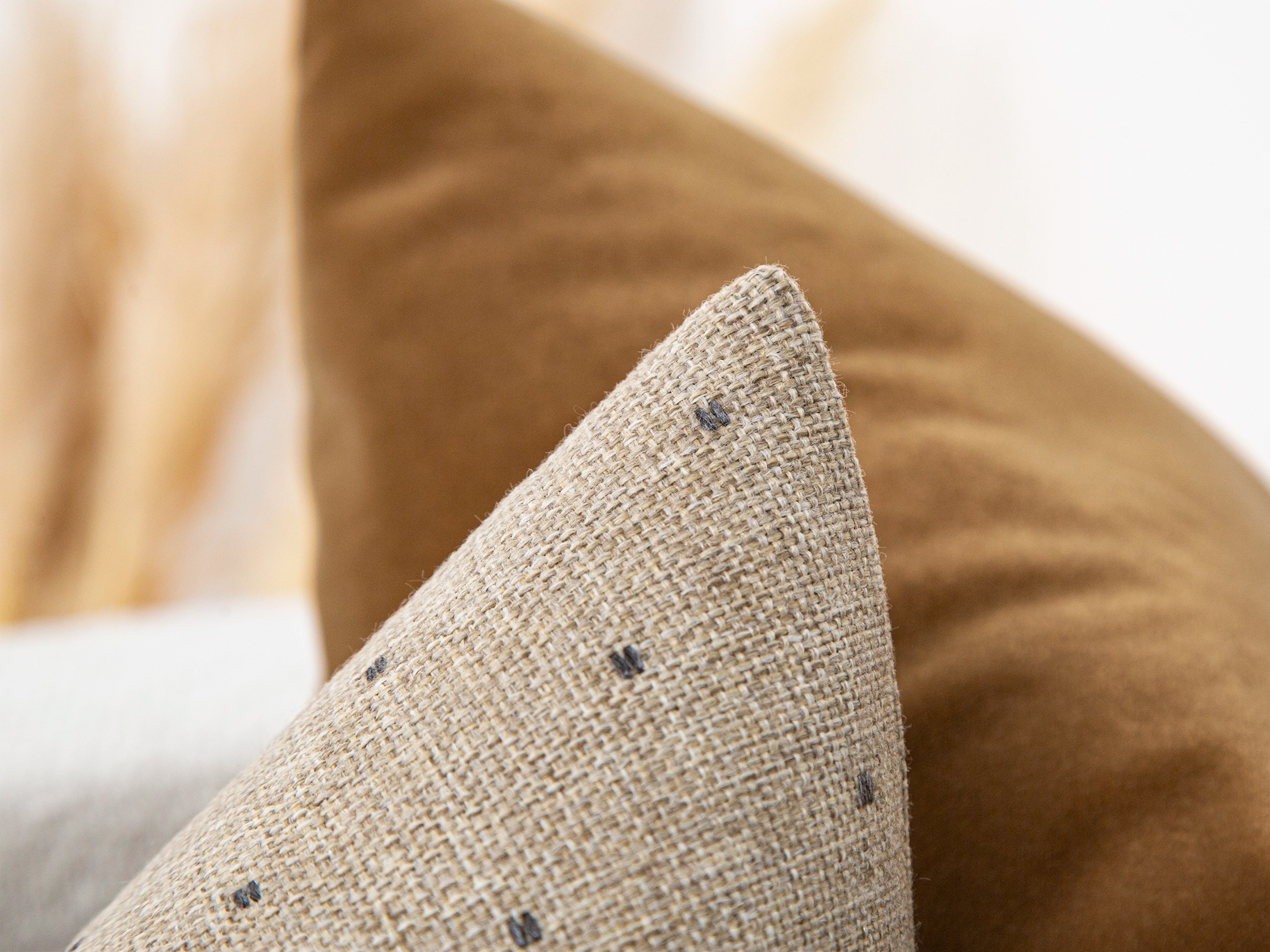 Brown Beige Dotted Pillow Cover