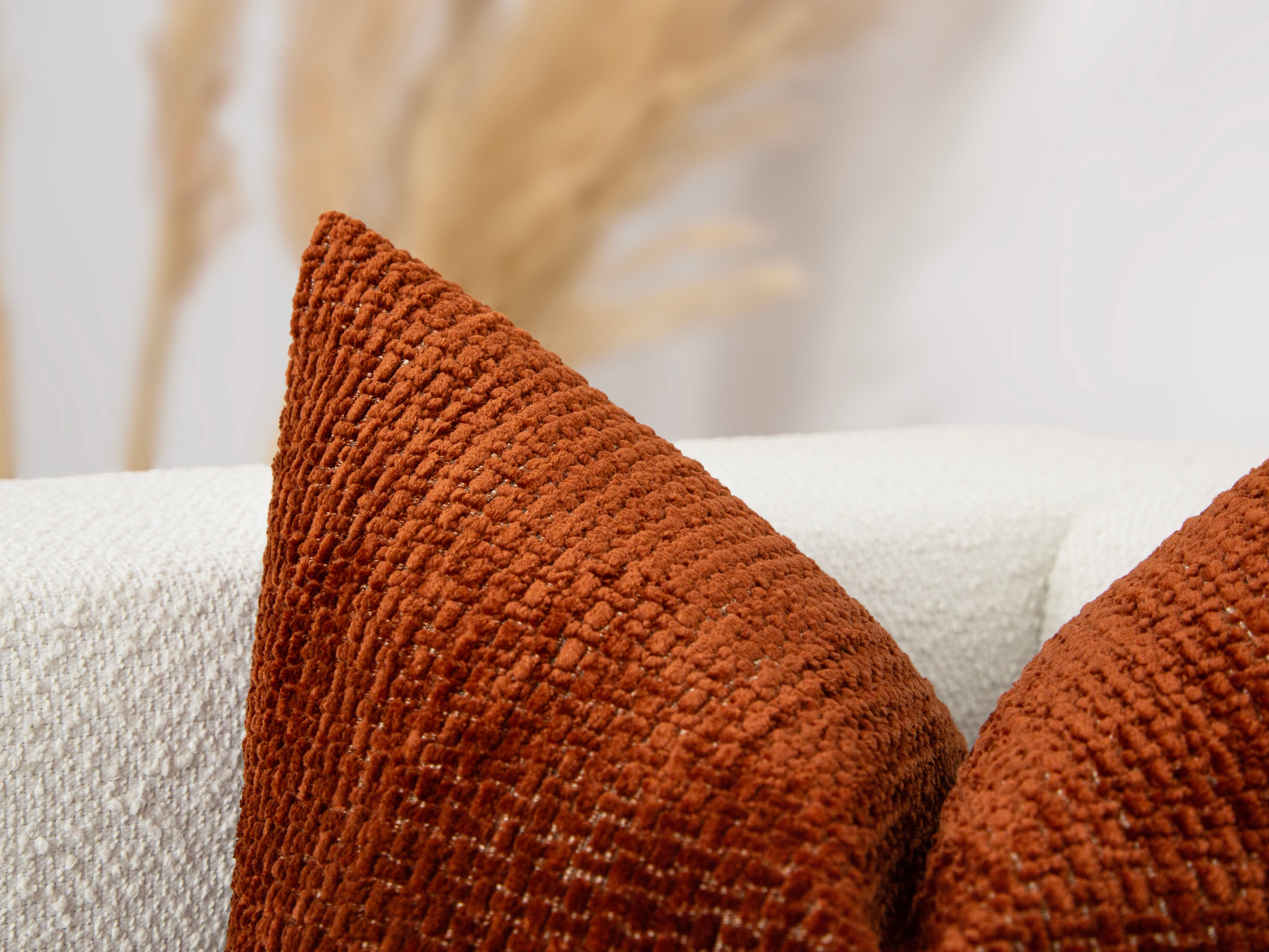 Rust Boho Textured Pillow Cover