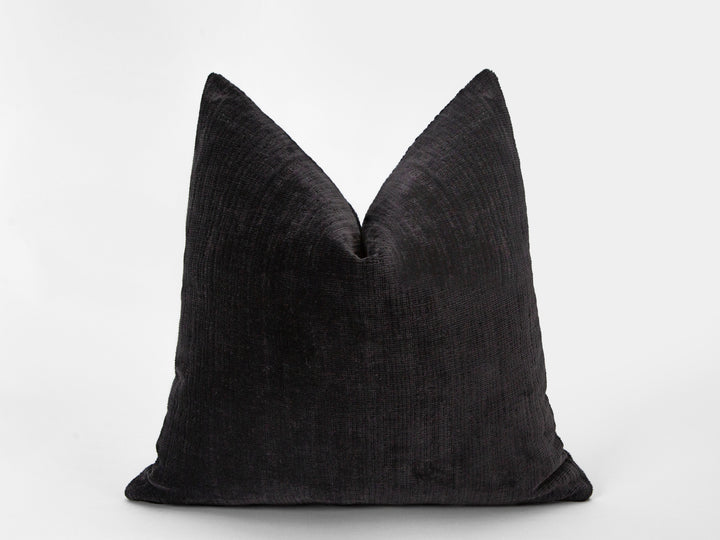 Black Soft Textured Pillow Cover