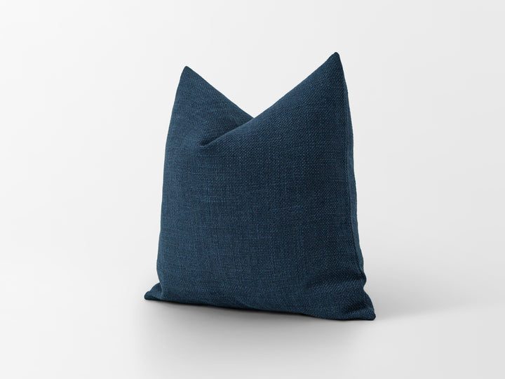 Navy Linen Pillow Cover