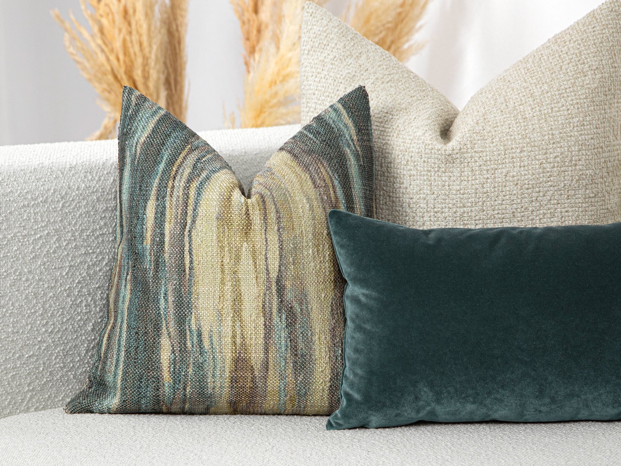 Teal Abstract Pillow Cover