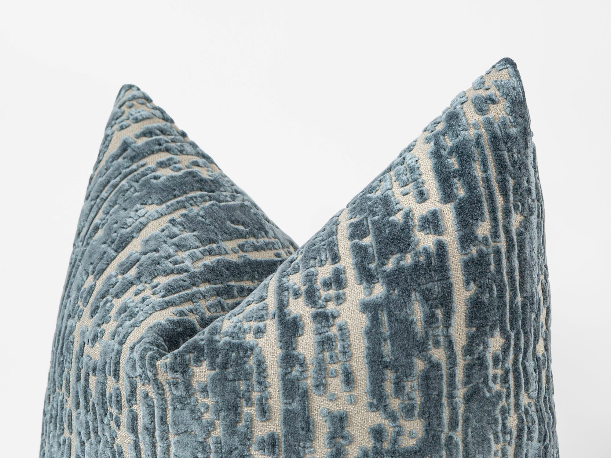 Teal Cut Velvet Pillow Cover