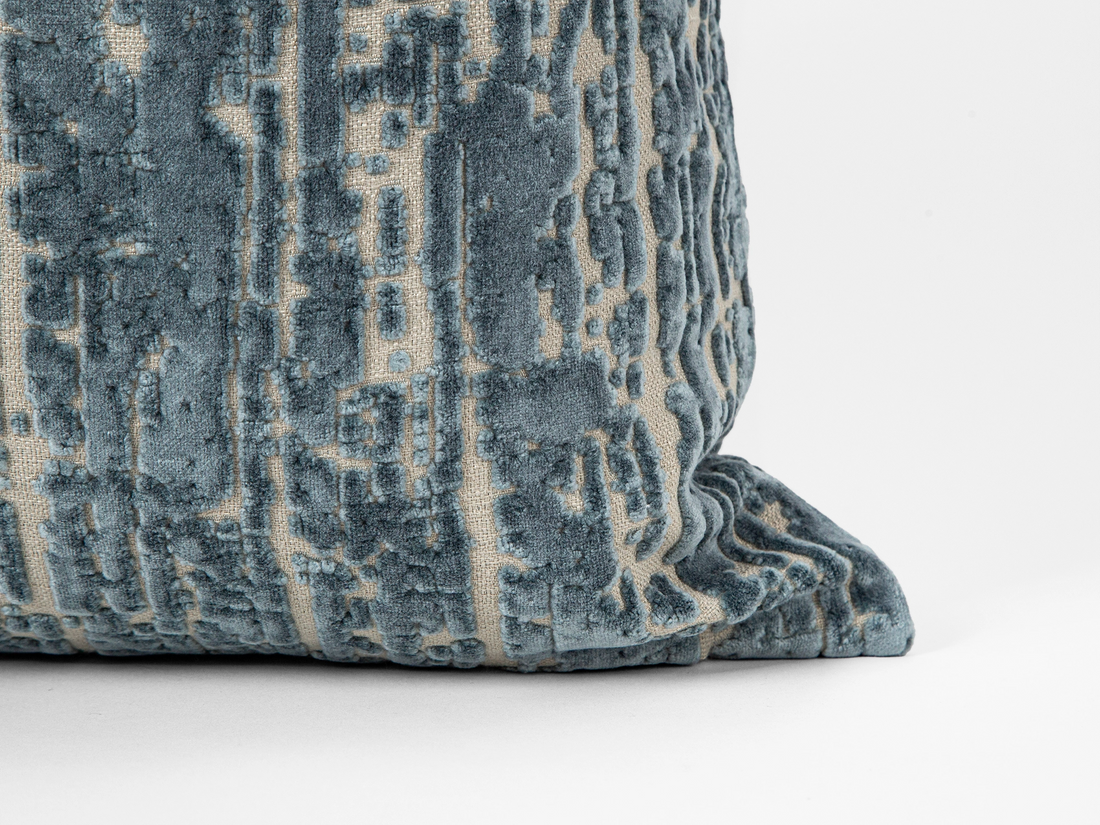 Teal Cut Velvet Pillow Cover
