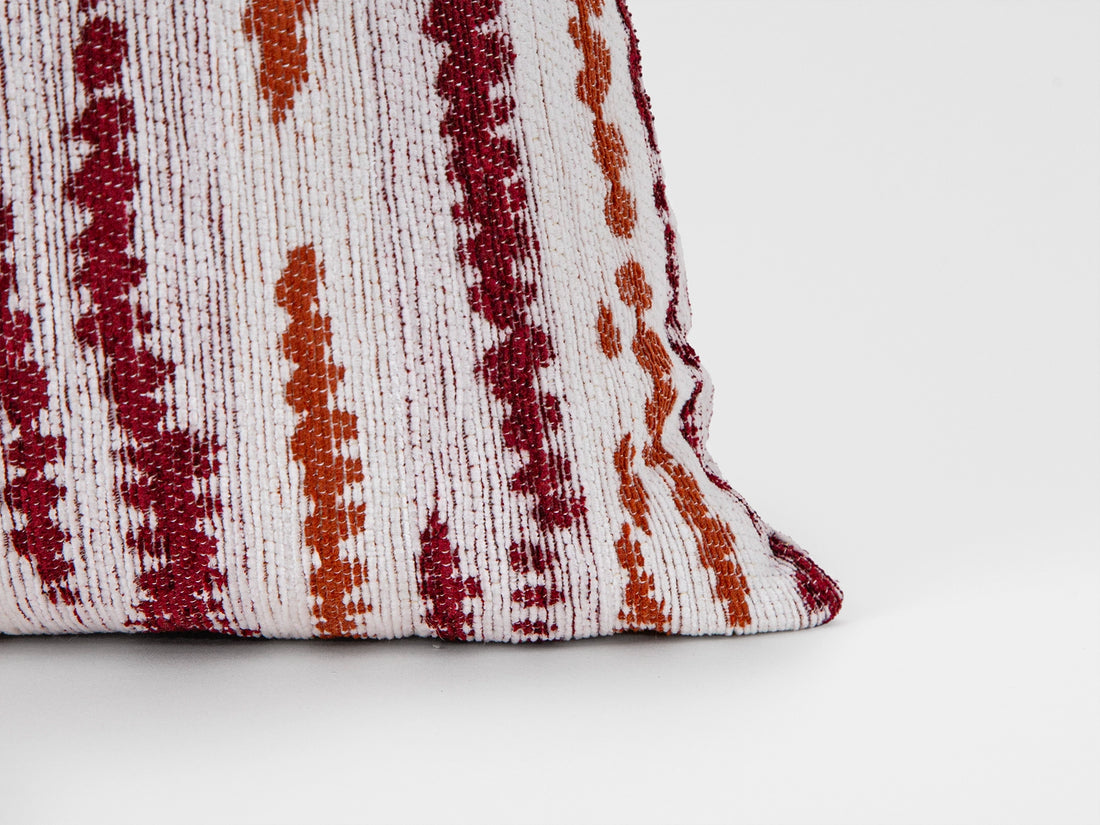 Burgundy Abstract Dash Stripe Pillow Cover