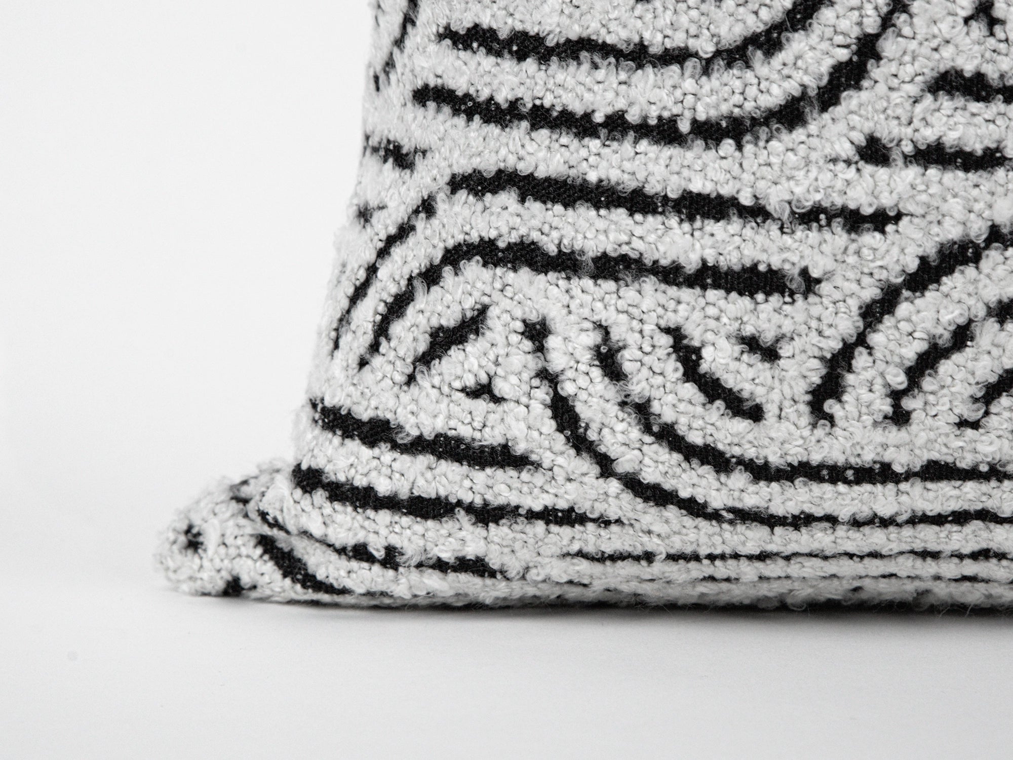 Off White Abstract Geo Textured Pillow Cover