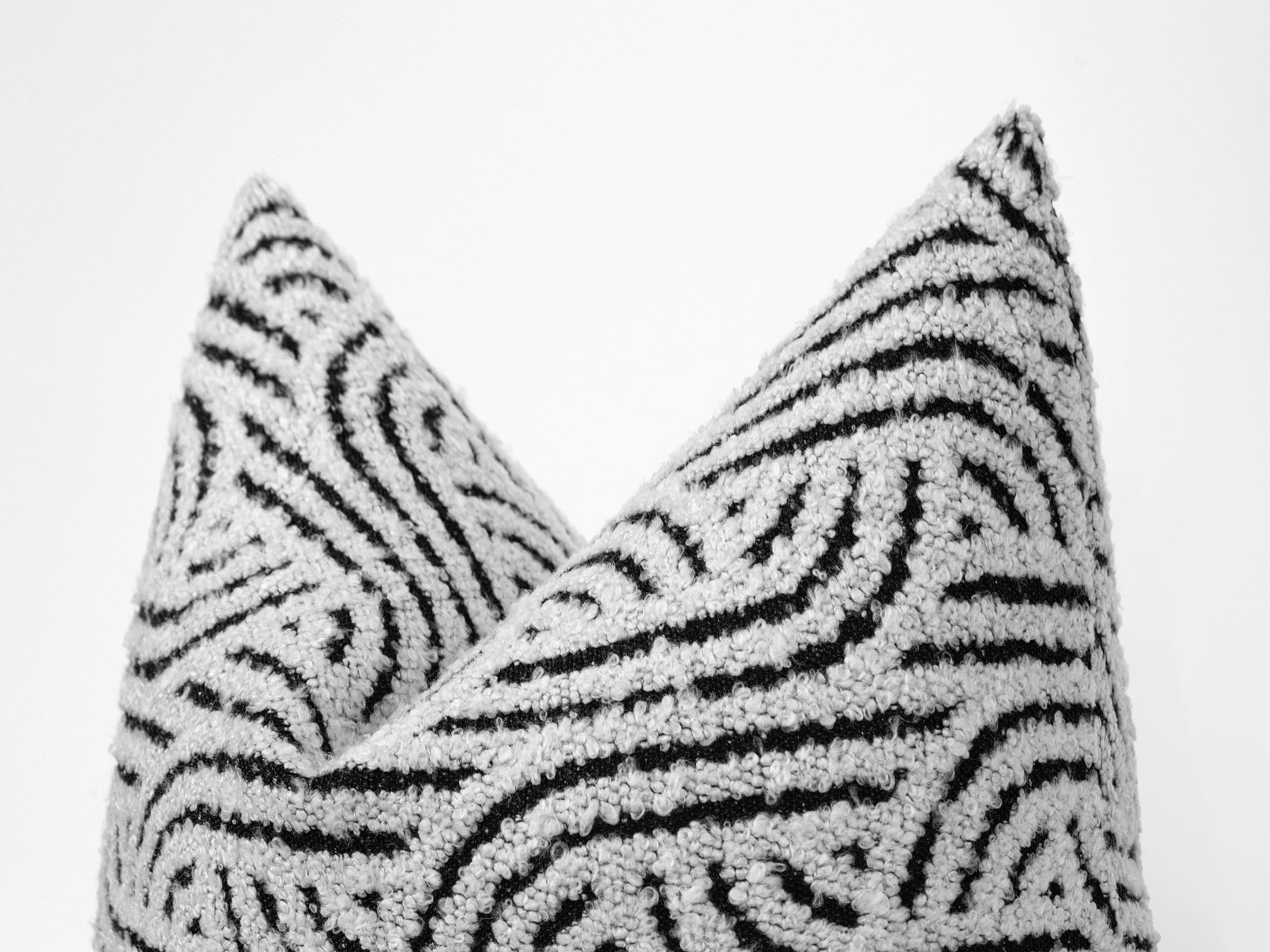 Off White Abstract Geo Textured Pillow Cover