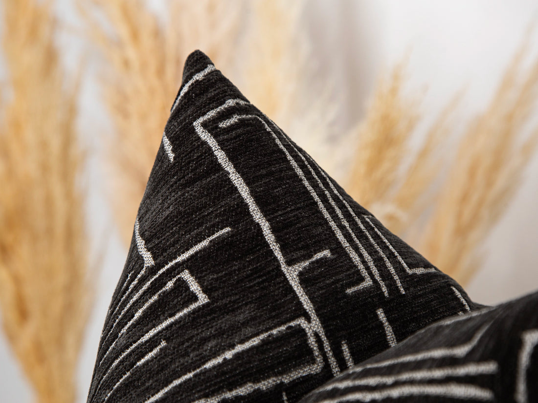 Charcoal Abstract Pillow Cover