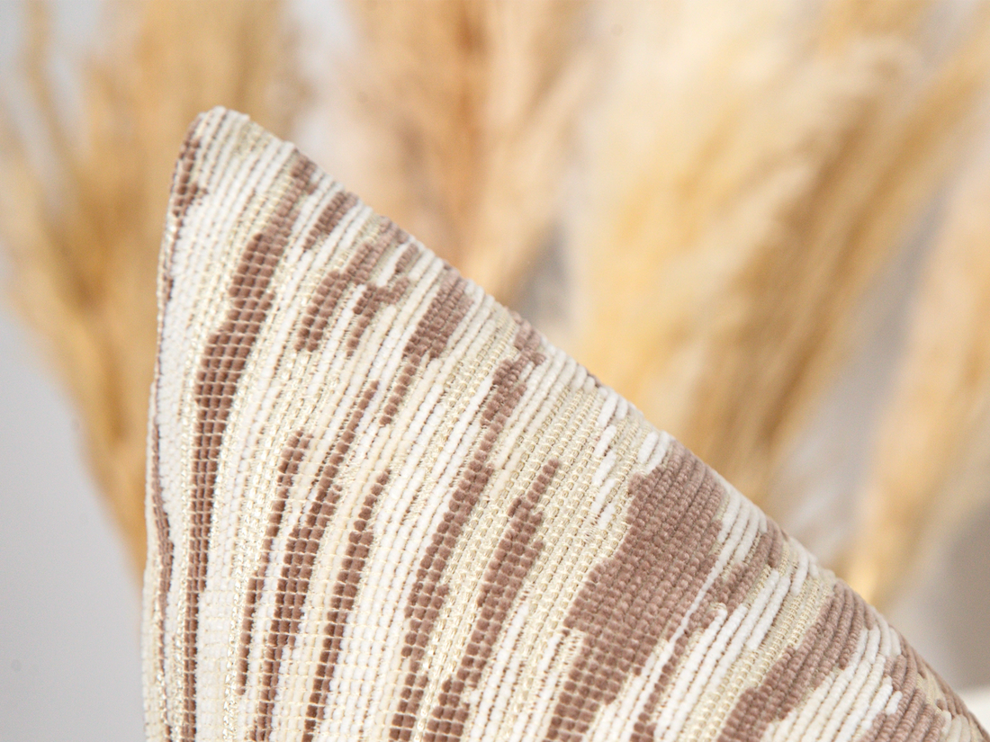 Taupe and Cream Pillow Cover