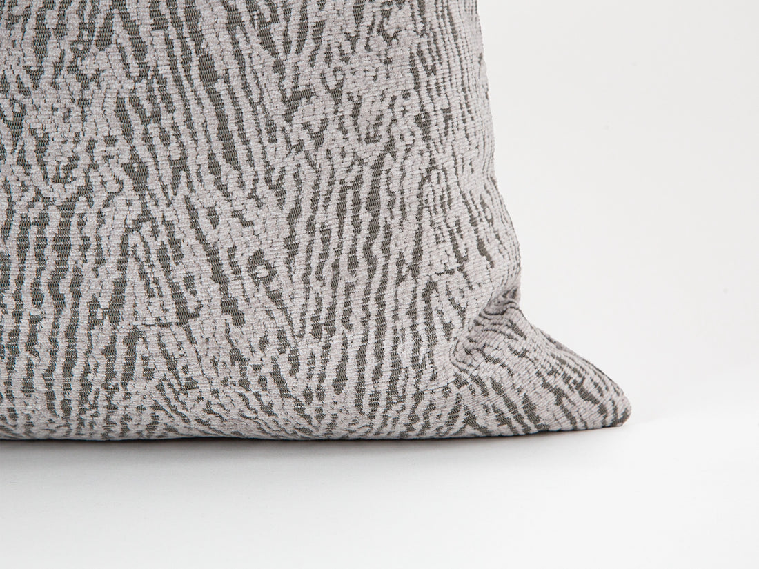 Greige Abstract Zebra Textured Pillow Cover