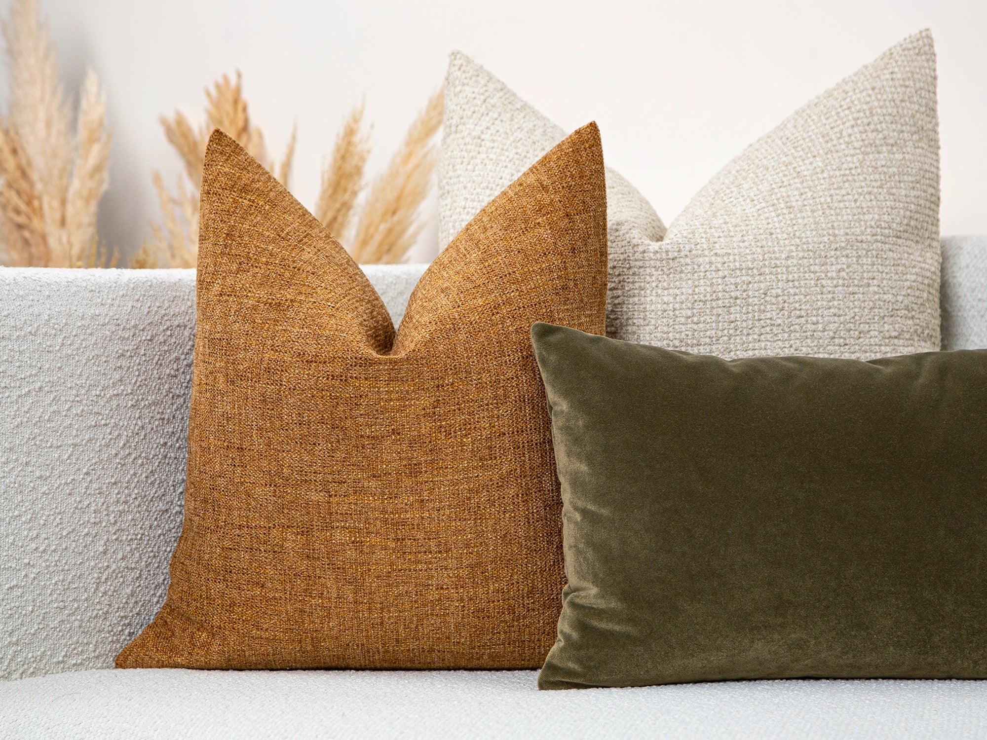 Amber Gold Woven Pillow Cover