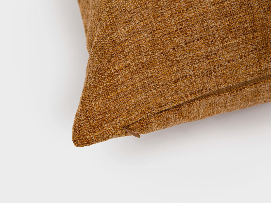 Amber Gold Woven Pillow Cover