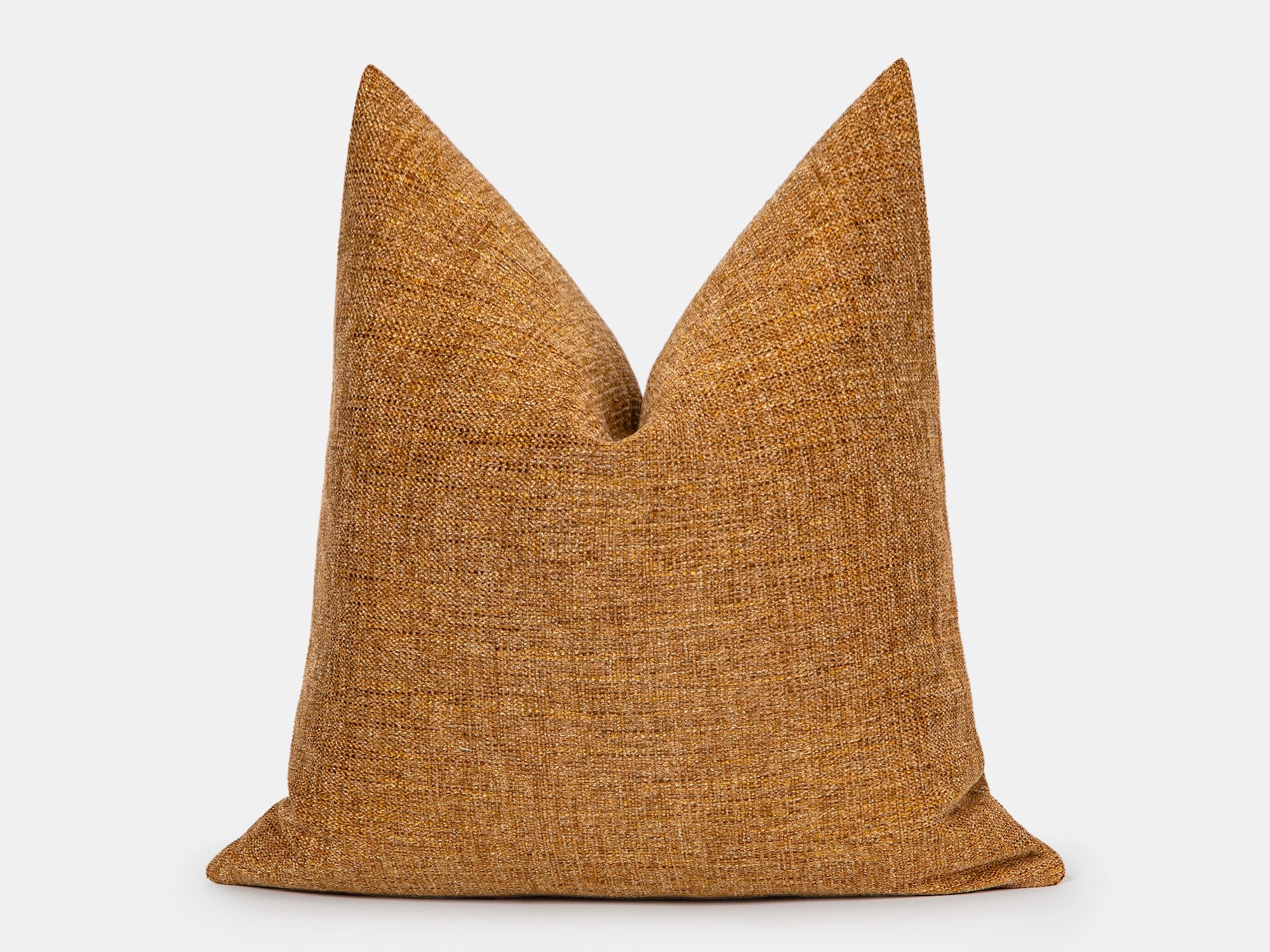 Amber Gold Woven Pillow Cover