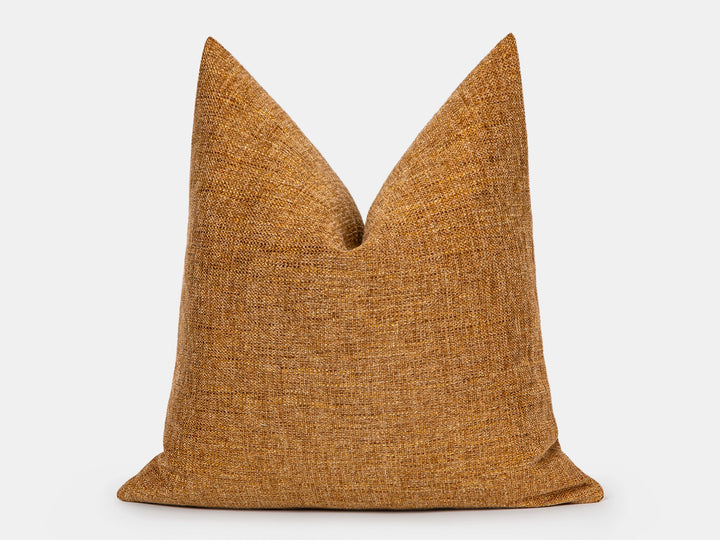 Amber Gold Woven Pillow Cover