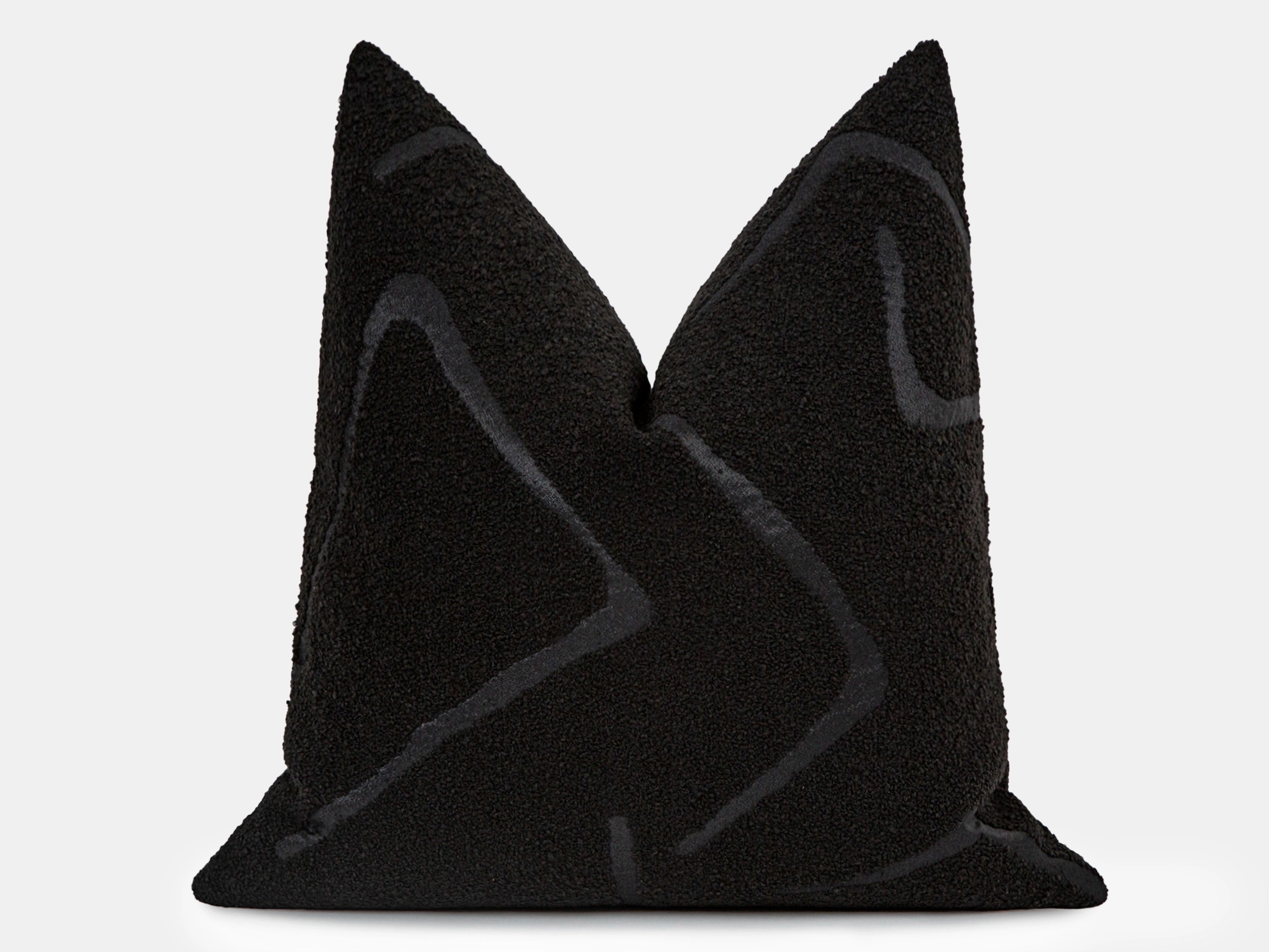 Black Graffito Pillow Cover - Amorphous