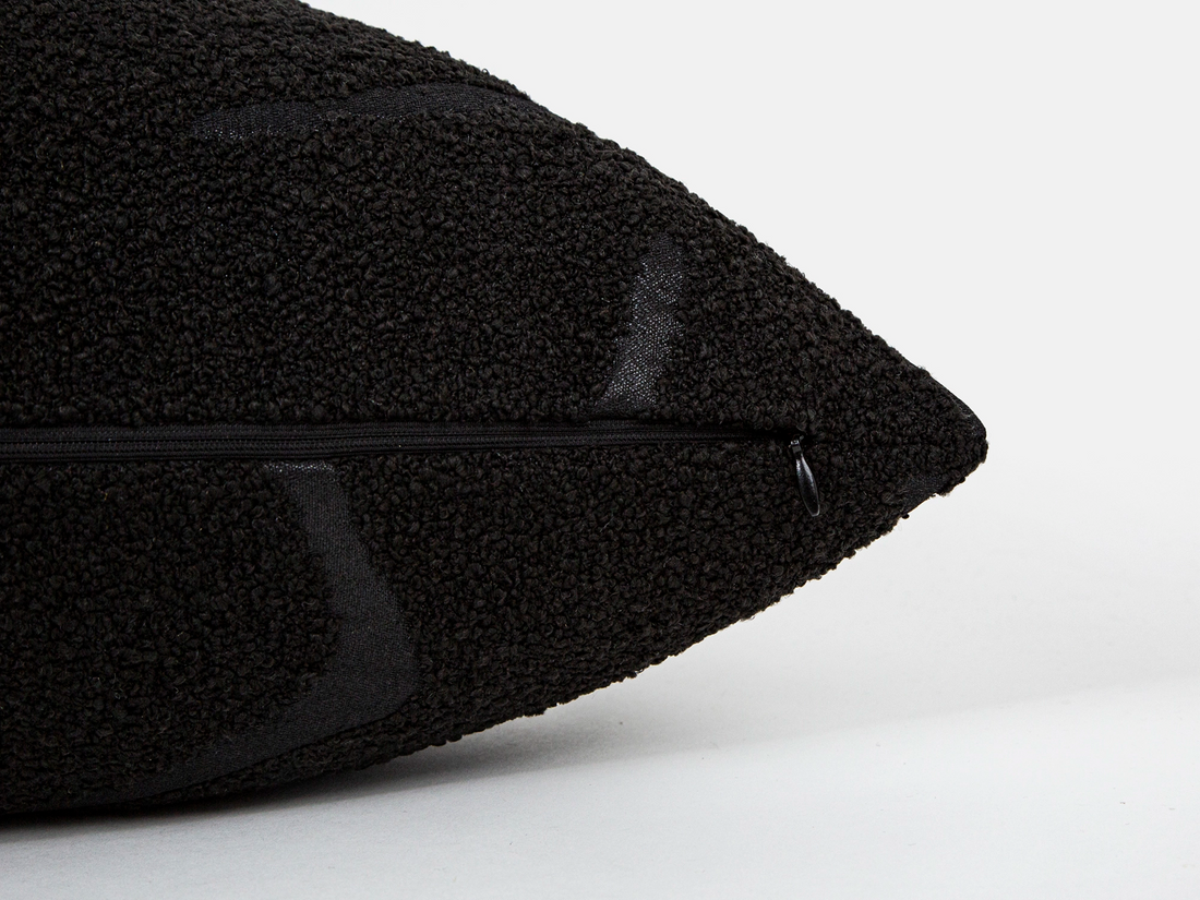 Black Graffito Pillow Cover - Amorphous