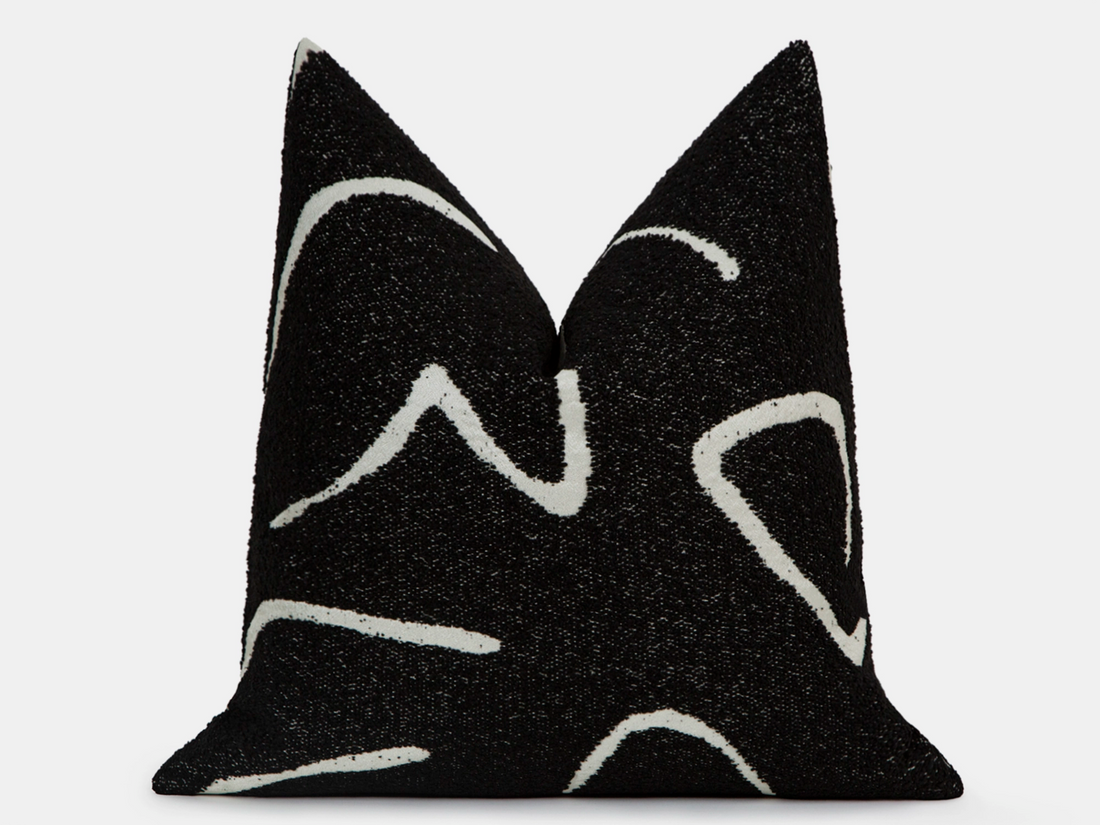 Black White Graffito Pillow Cover – Amorphous