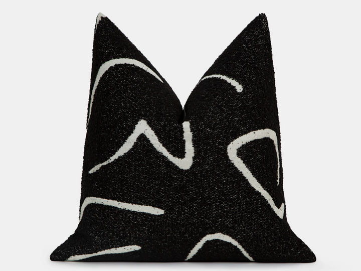 Black White Graffito Pillow Cover – Amorphous