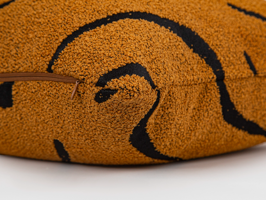 Burnt Orange Graffito Pillow Cover - Amorphous