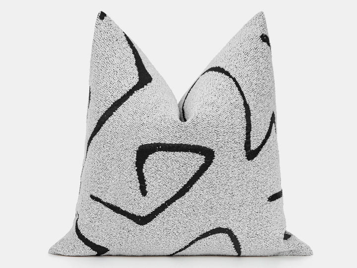 White Graffito Pillow Cover – Amorphous